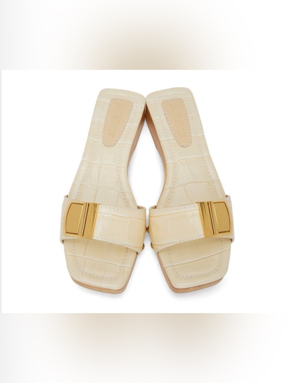 Jacquemus SSENSE Exclusive Beige Croc Les Tatanes Sandals size 38
